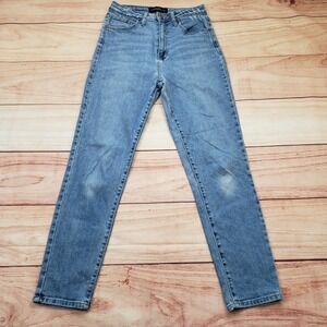 Just Black Denim Jeans Womens 26‎ Blue Light Wash High Rise USA Made Casual